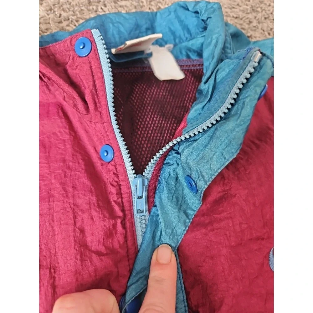 VINTAGE 90S NIKE WIND BREAKER XL Teal Marroon Lt Weight Pullover Jacket